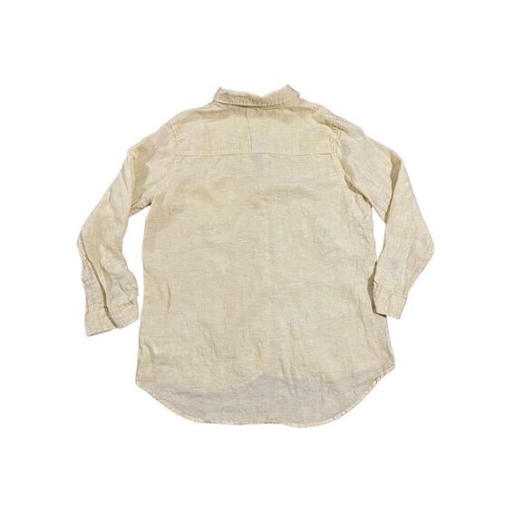 C&C California light yellow 100% linen button down collar shirt womens large - Picture 2 of 7